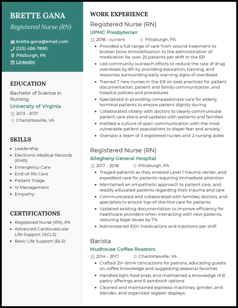 11 Registered Nurse RN Resume Examples For 2026