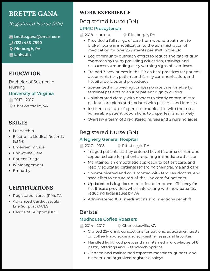 11 Registered Nurse RN Resume Examples For 2026