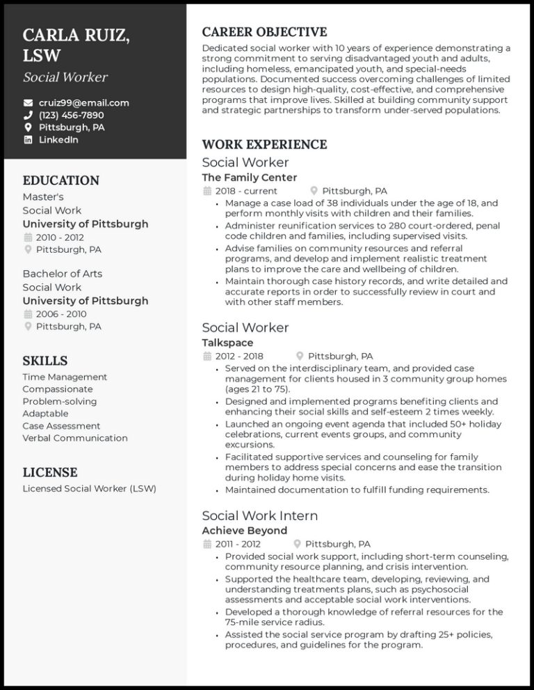 11 Social Worker Resume Examples That Worked In 2026