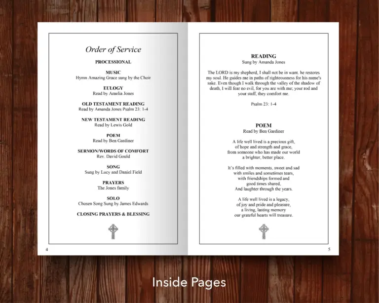 12 Page Catholic Cross Funeral Program Template Funeral Templates