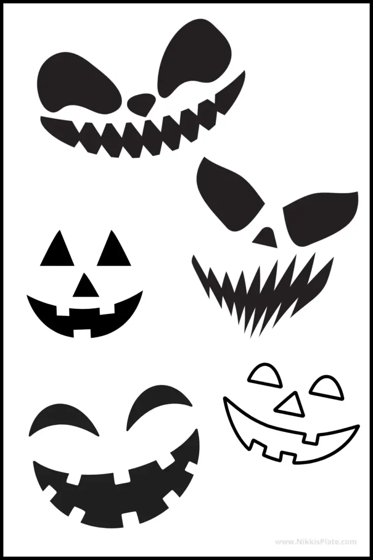 25 FREE Creepy Jack O lantern Faces Printable Stencils NP