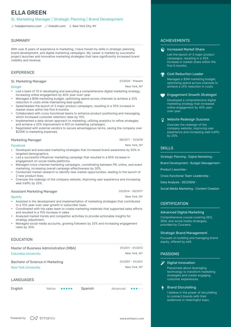 25 Marketing Manager Resume Examples Guide For 2026