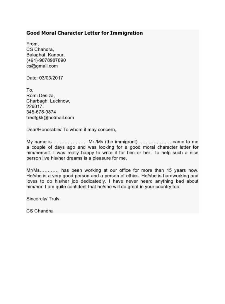30 Best Reference Letter For Immigration Samples TemplateArchive