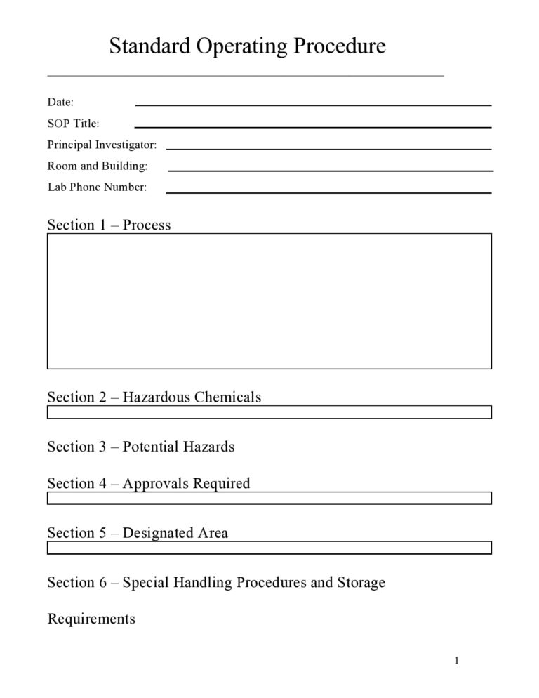 30 Free SOP Templates Word Standard Operating Procedure 