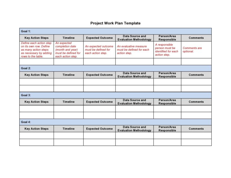 30 Simple Work Plan Templates For Any Project 