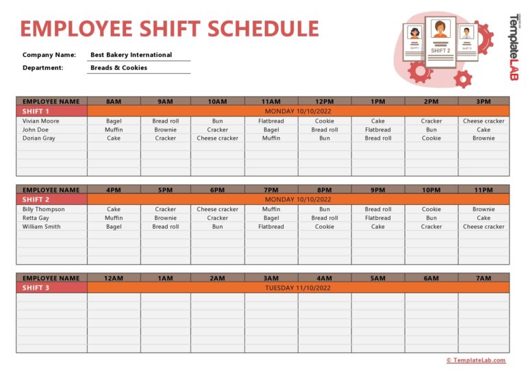 37 Free Employee Schedule Templates Excel Word PDF 