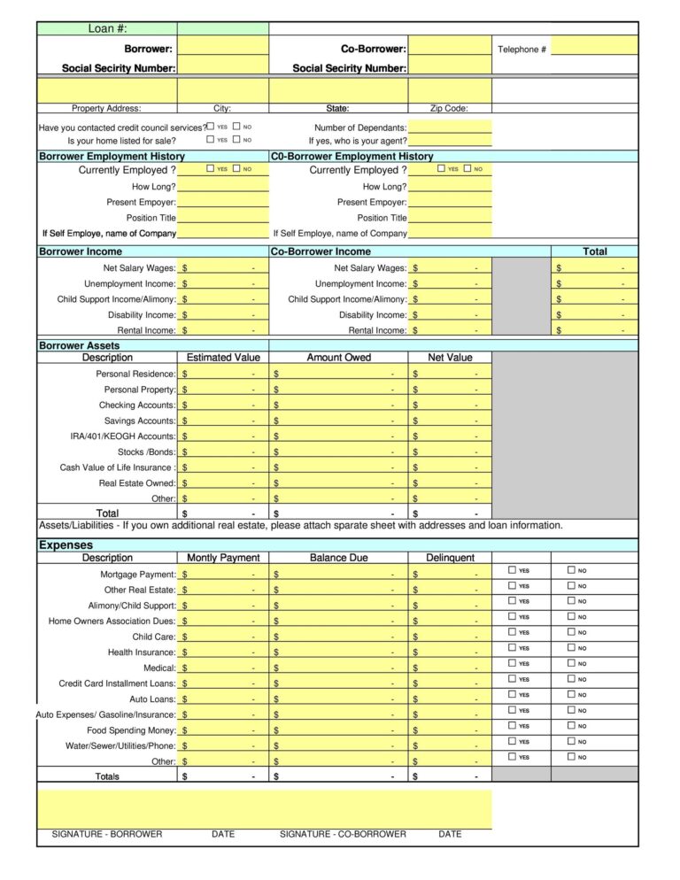 40 Personal Financial Statement Templates Forms TemplateLab