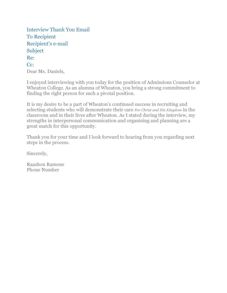 40 Thank You Email After Interview Templates TemplateLab