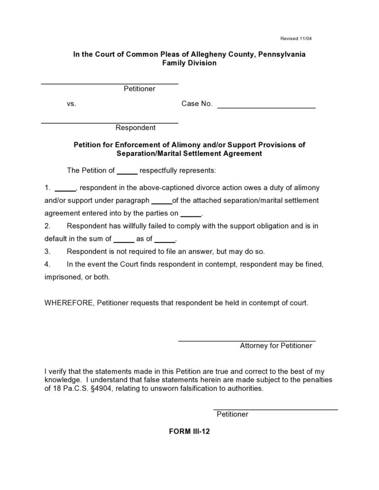 49 Editable Marital Settlement Agreements Word PDF TemplateLab