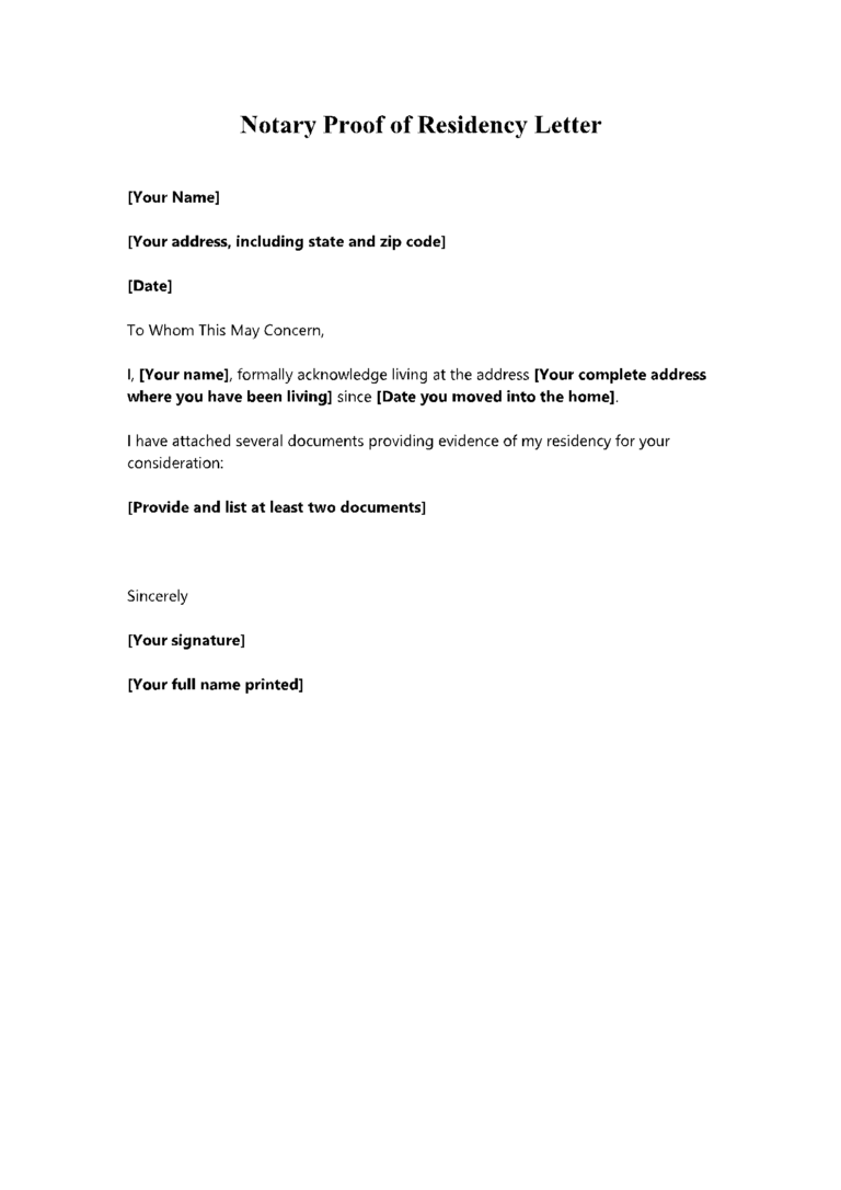 5 Free Proof Of Residency Letter Templates CocoSign