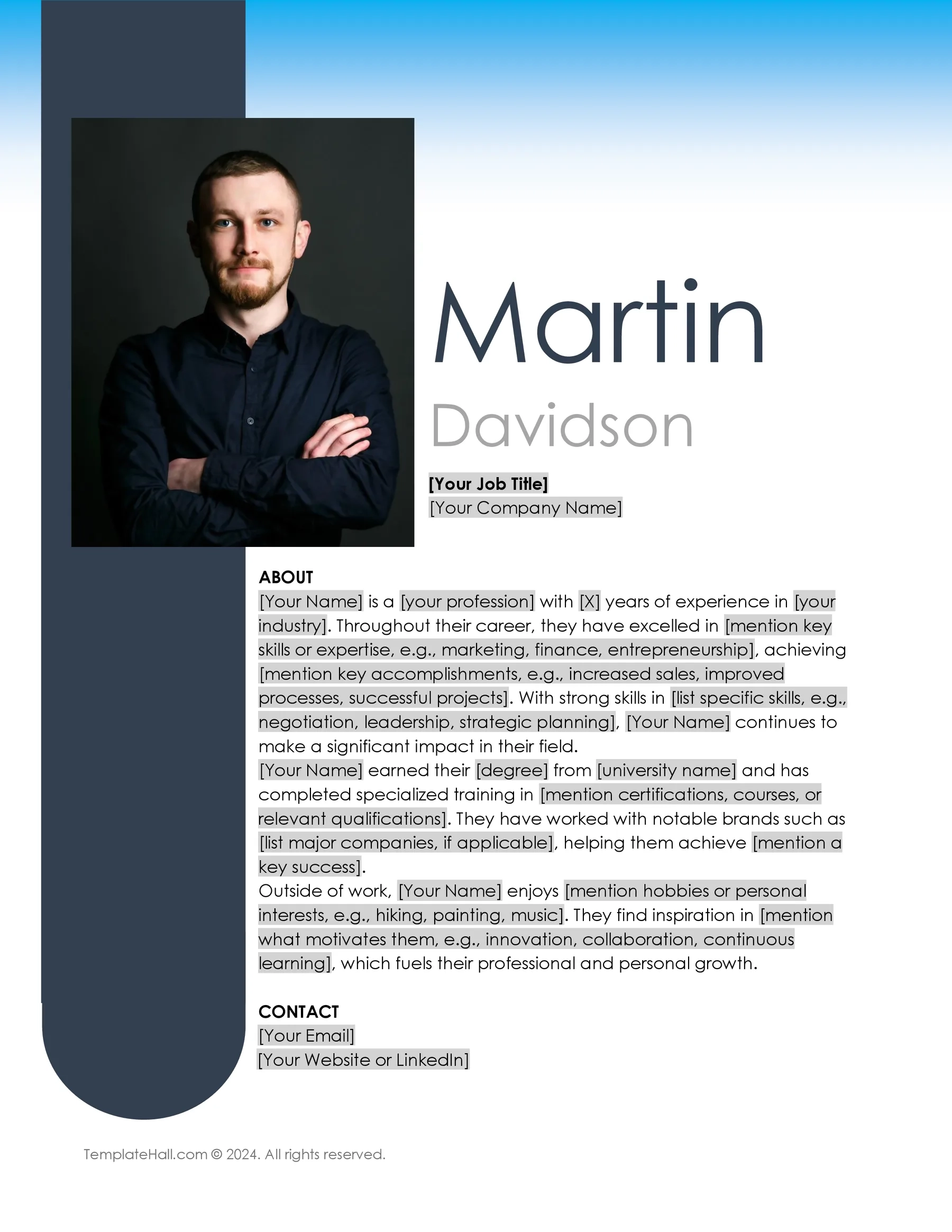 7 Free Professional Bio Templates Word Google Docs Format