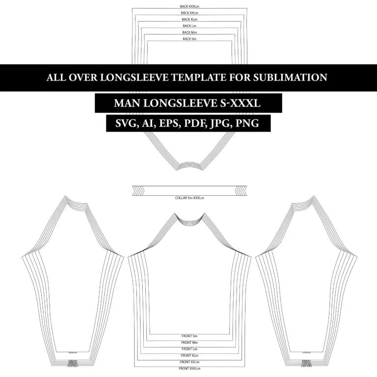 All Over Man Longsleeve Template PDF Sewing Pattern For Sublimation Svg Png Pdf Cut Files BLANK Template Instant Download Etsy