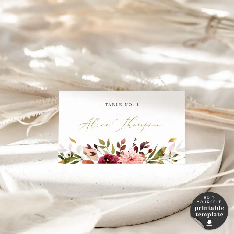 Ambra Wedding Place Cards Template Creative Things Studio