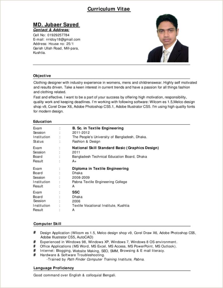 American Standard Cv Format