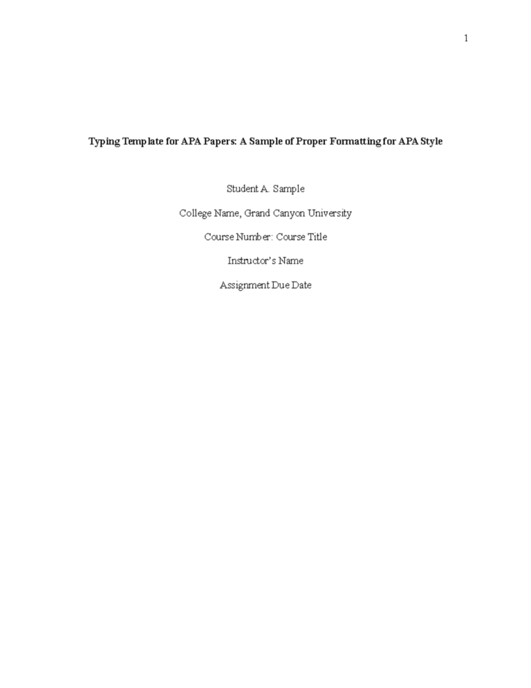 APA 7th Edition Typing Template For Student Papers Studocu