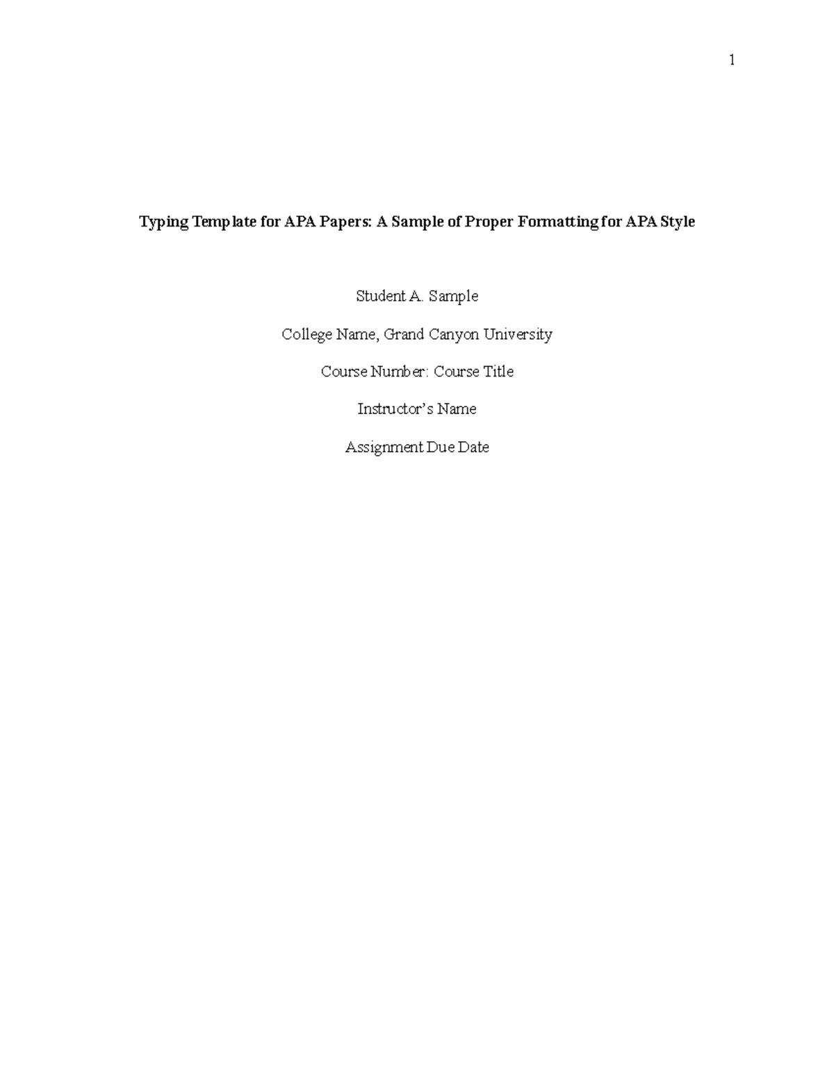 APA 7th Edition Typing Template For Student Papers Studocu