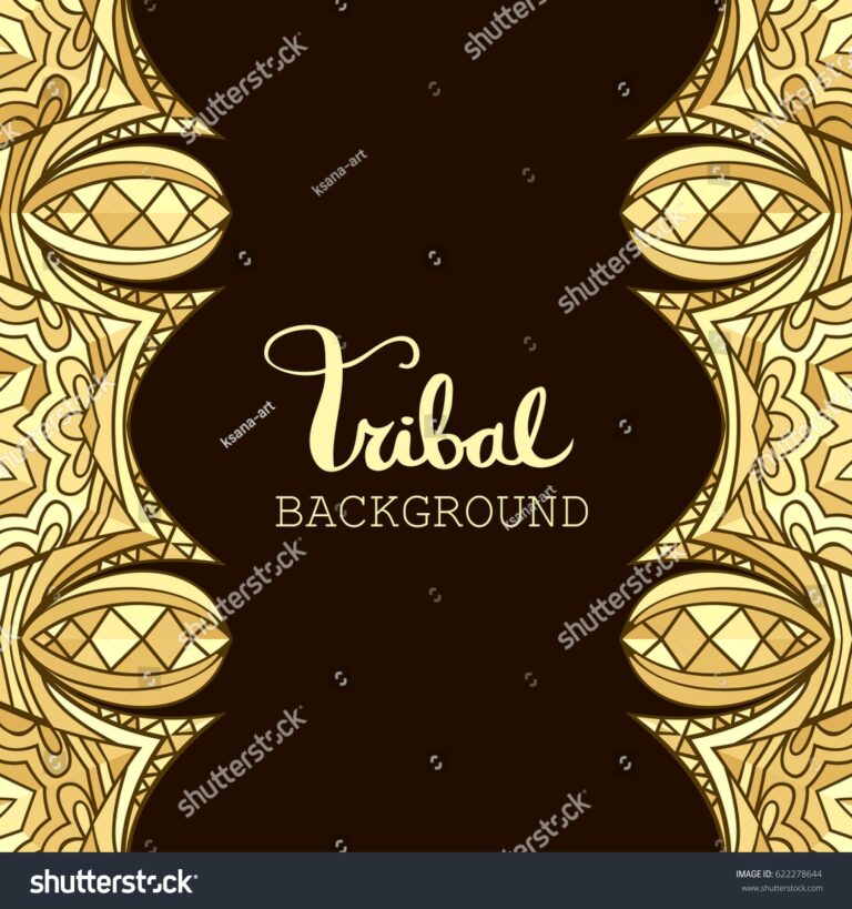 Aztec Gold Tribal Background Abstract Borders Stock Vector Royalty Free 622278644 Shutterstock