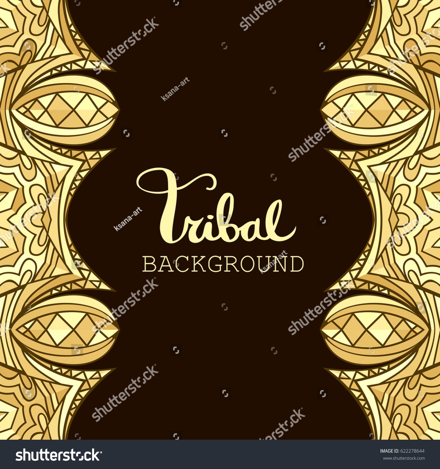 Aztec Gold Tribal Background Abstract Borders Stock Vector Royalty Free 622278644 Shutterstock