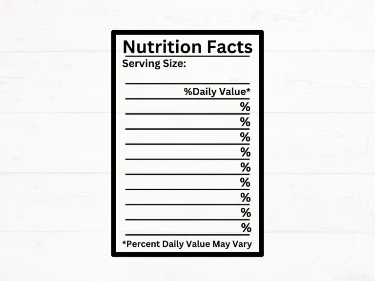 Blank Nutrition Facts SVG Nutrition Facts Template PNG Blank Label Template Nutrition Table Label For Cutting Machine Instant Download Etsy Israel