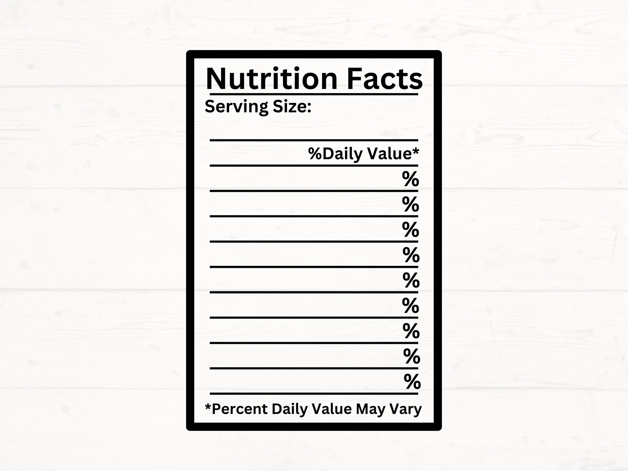 Blank Nutrition Facts SVG Nutrition Facts Template PNG Blank Label Template Nutrition Table Label For Cutting Machine Instant Download Etsy Israel