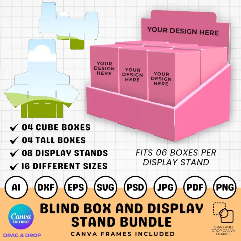 Blind Box Template Blind Box Template With Display Stand 16 Sizes DIY Surprise Gift Box Cube Boxes Tall Boxes Gift Box For Him her Etsy