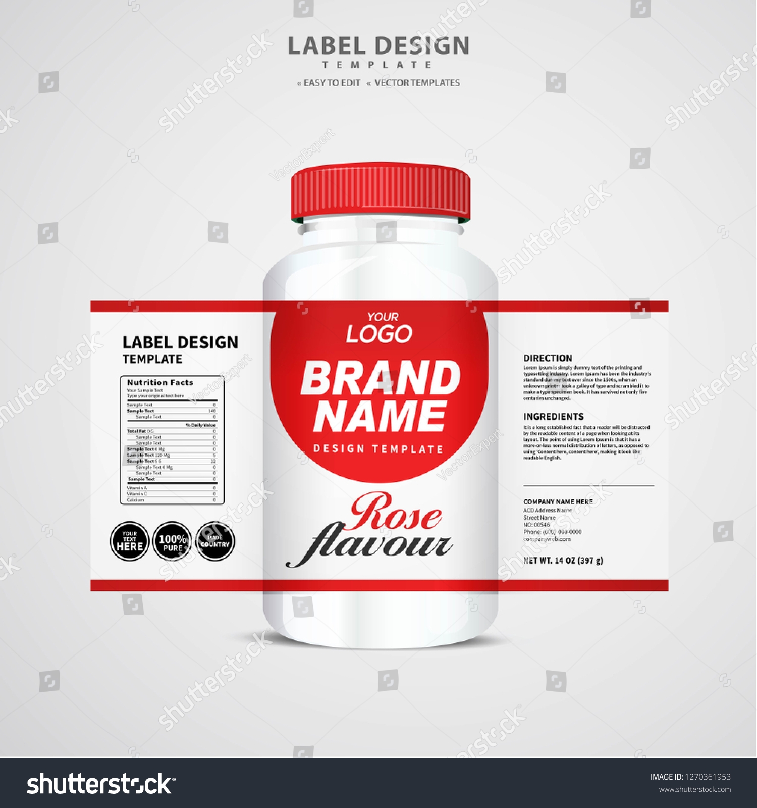 Bottle Label Package Template Design Label Stock Vector Royalty Free 1270361953 Shutterstock