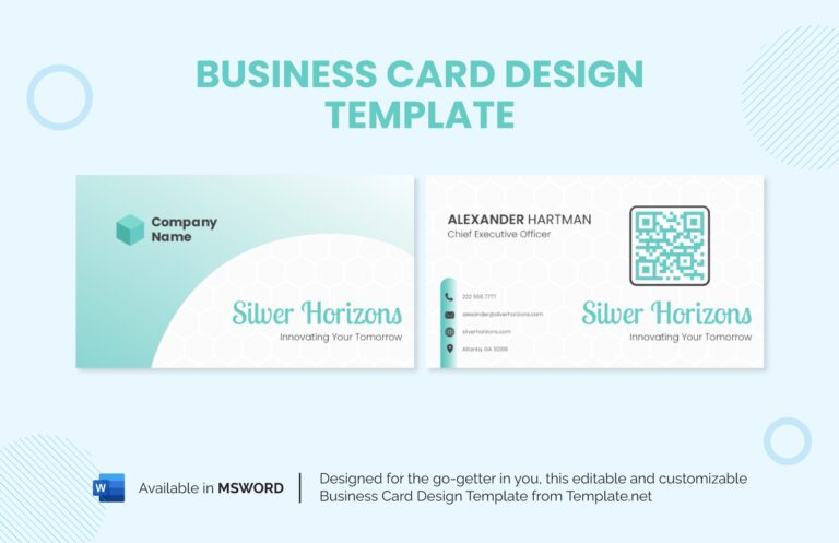 Business Card Design Template In Word Download Template
