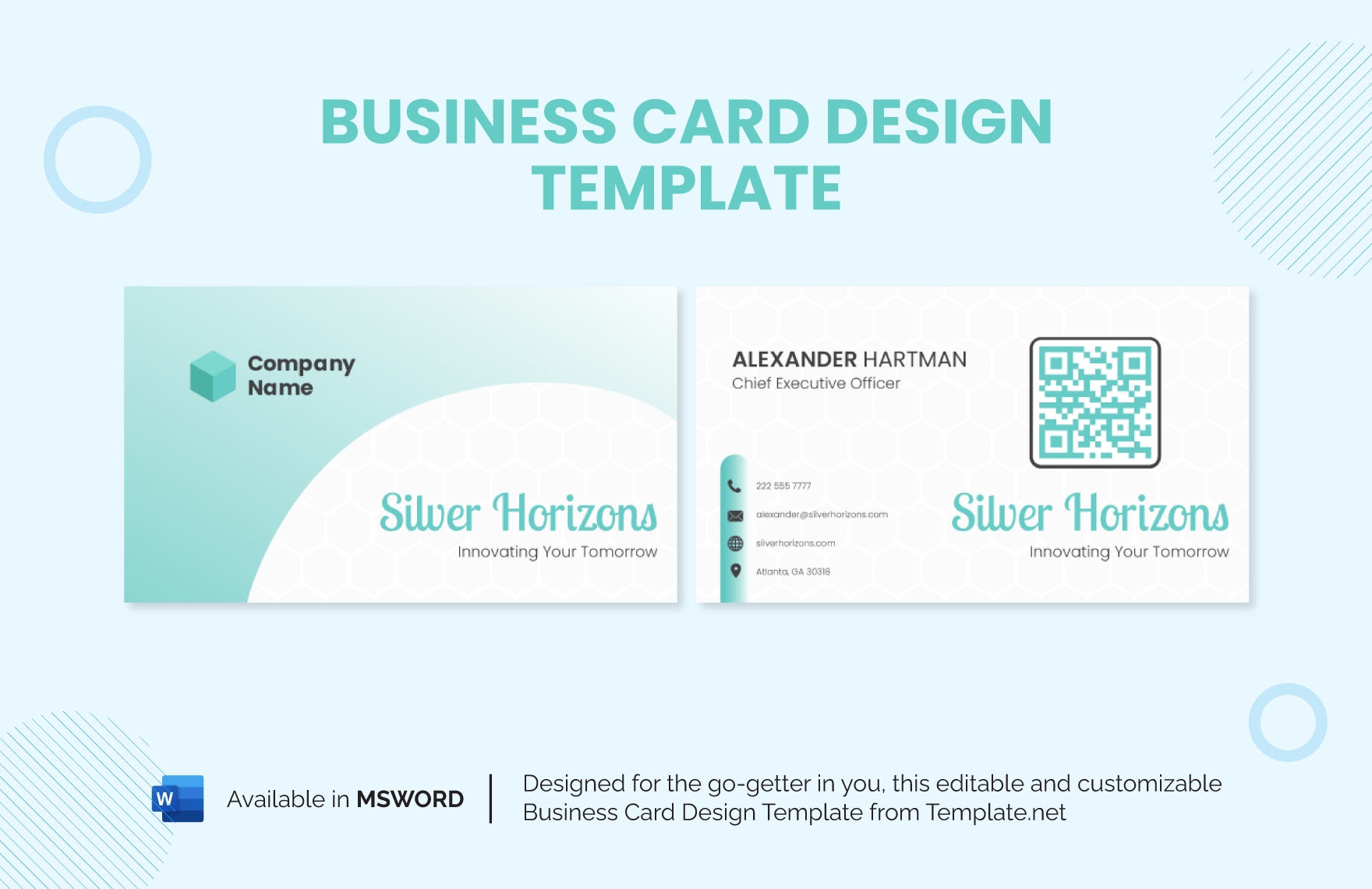 Business Card Design Template In Word Download Template