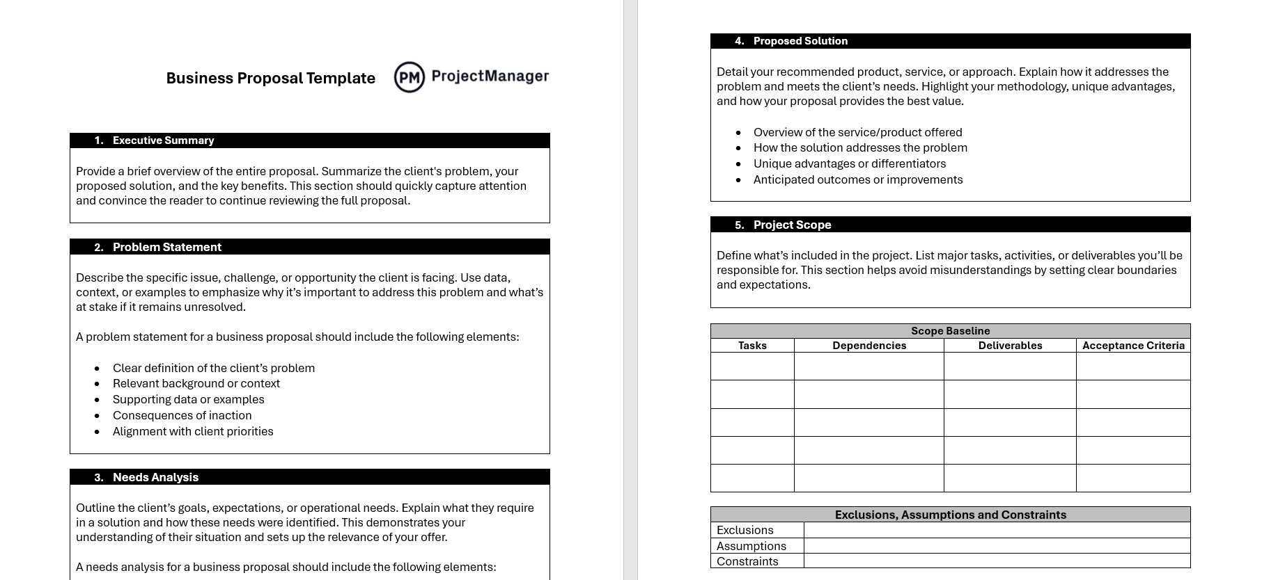 Business Proposal Template For Word Free Download