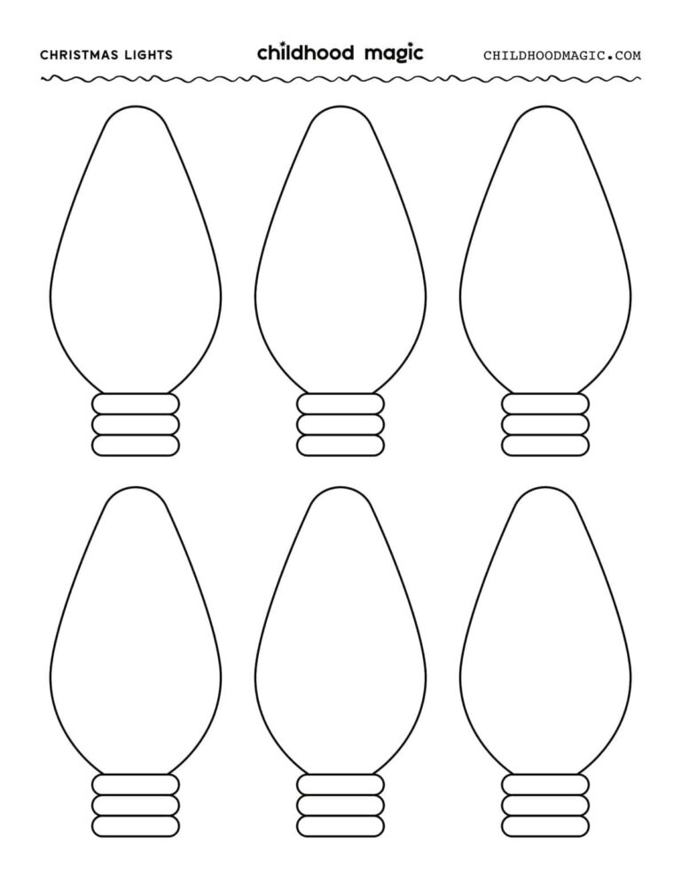 Christmas Light Template Free Printable Outline Childhood Magic