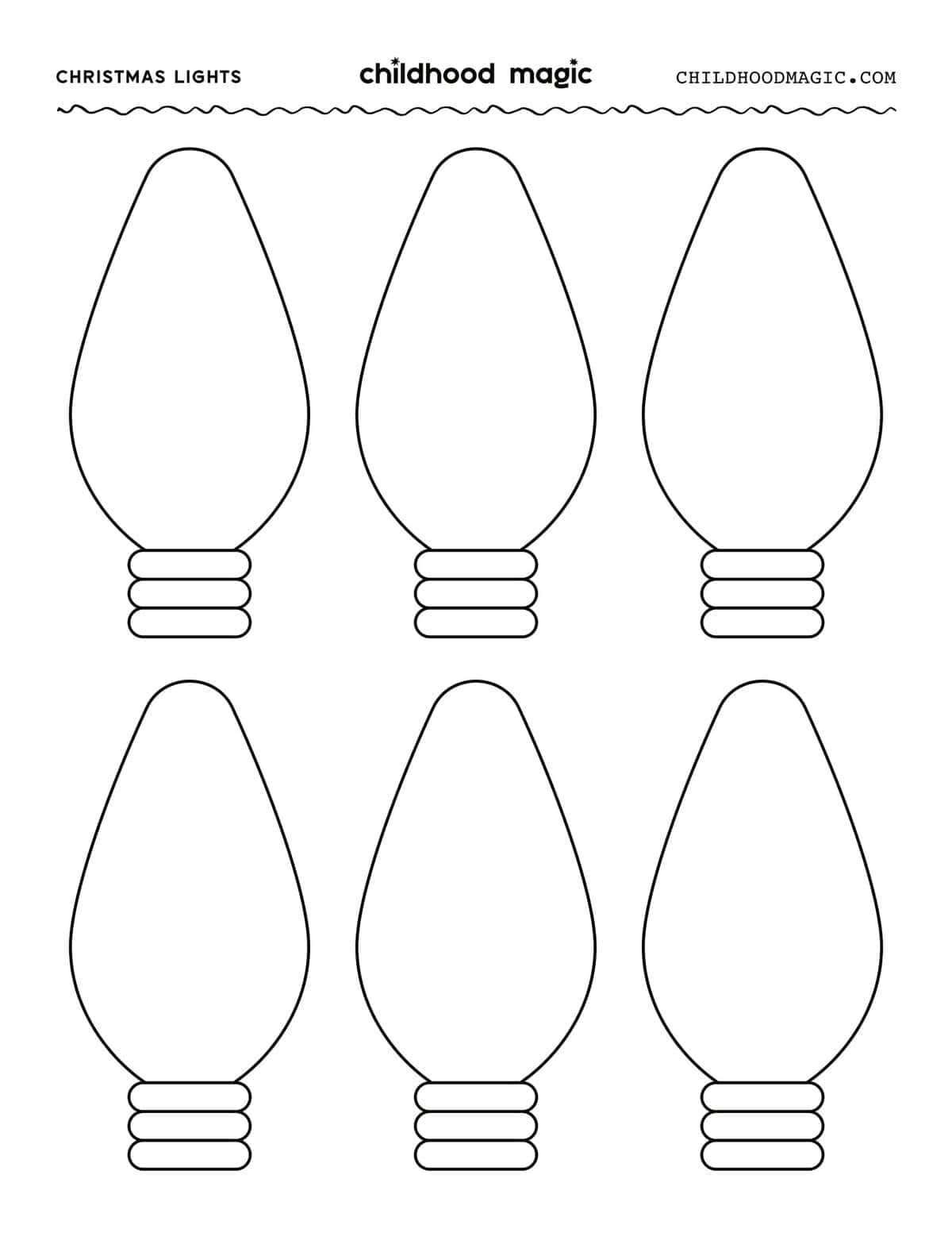 Christmas Light Template Free Printable Outline Childhood Magic