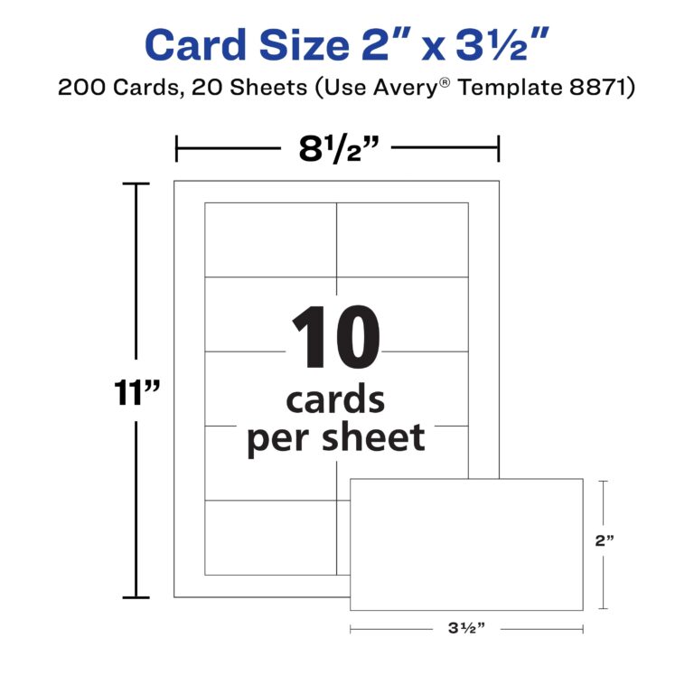 Clean Edge reg Printable Business Cards White 8871 Avery