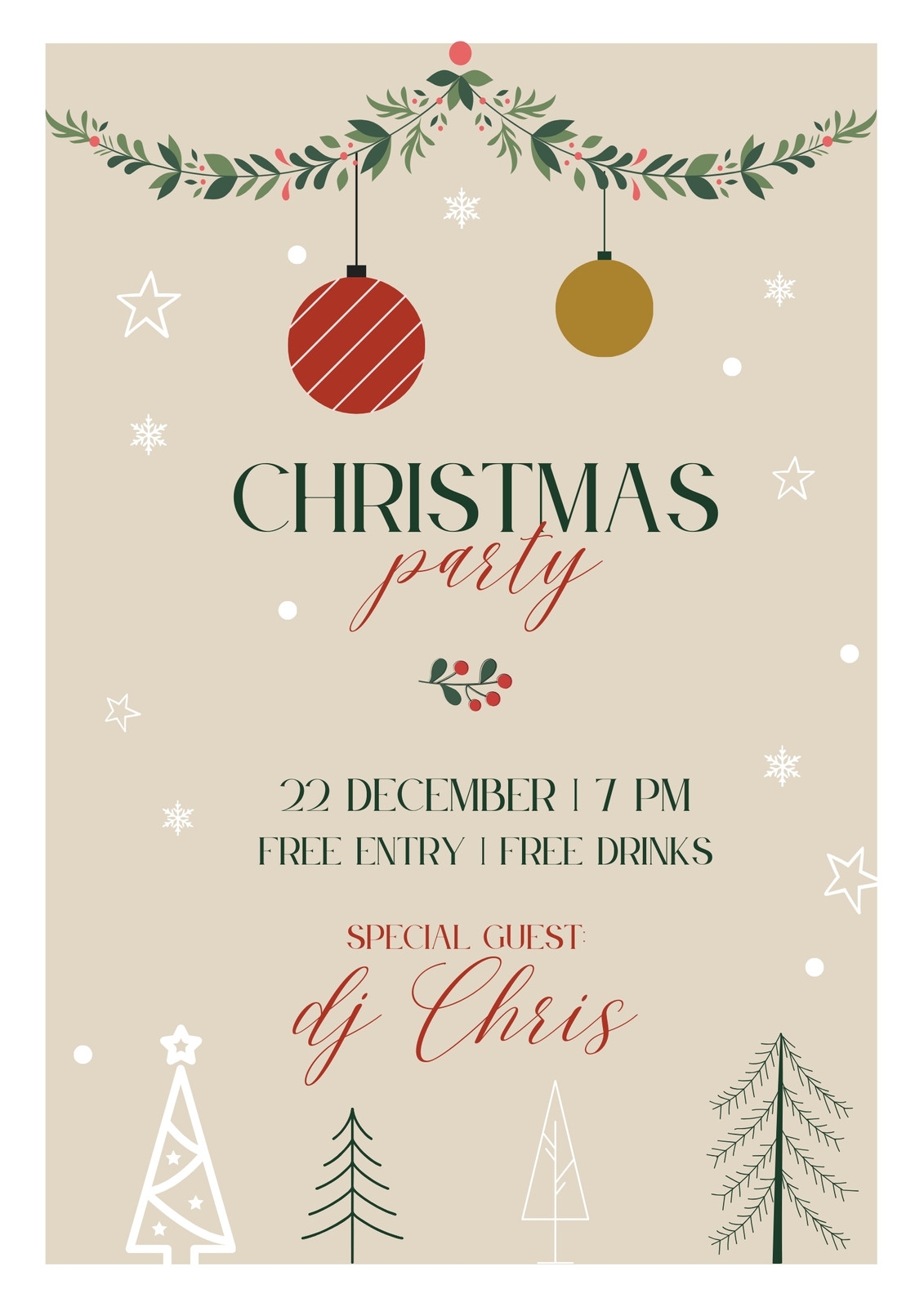 Custom Portrait Holiday Flyers Design Print With Canva