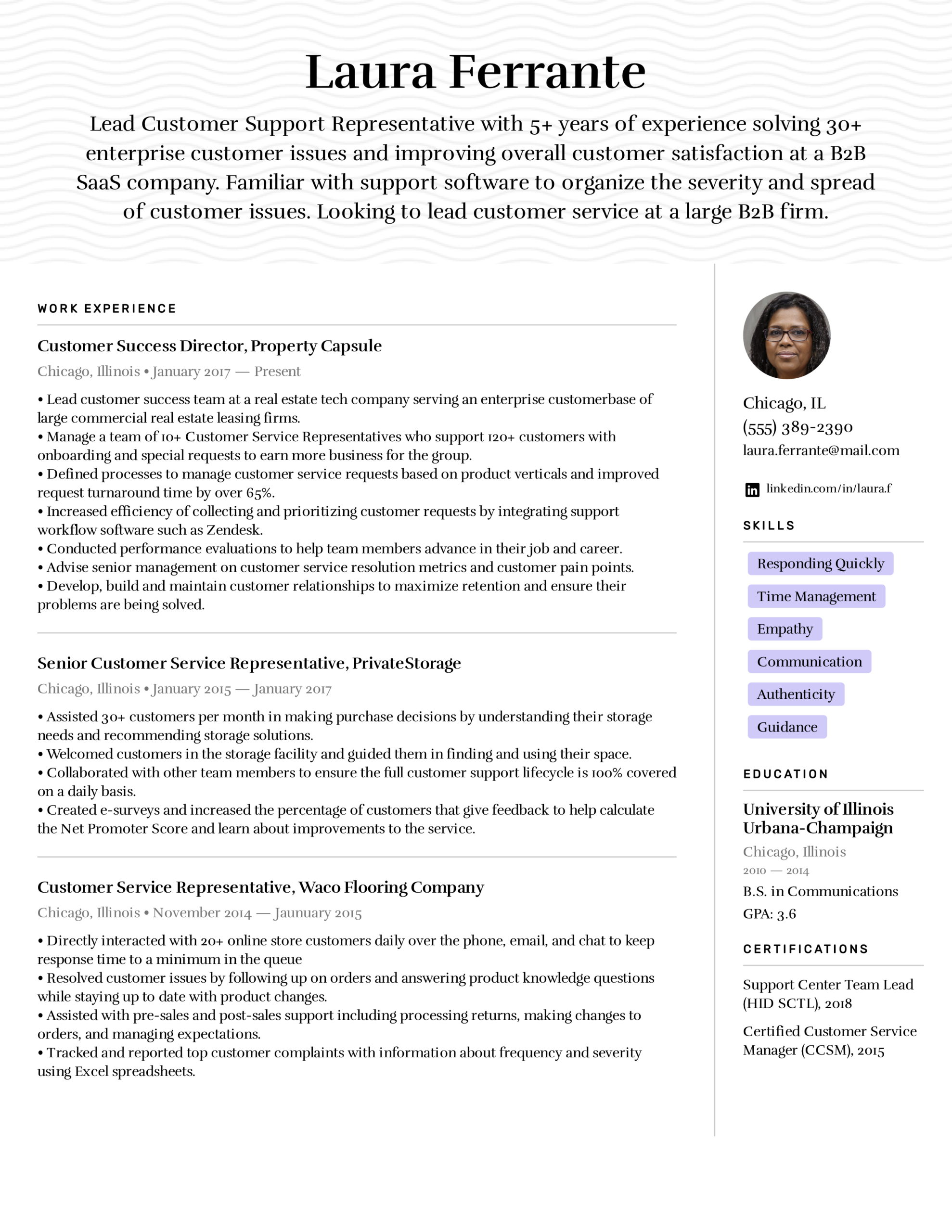 Customer Service Representative Resume Example Writing Tips For 2025