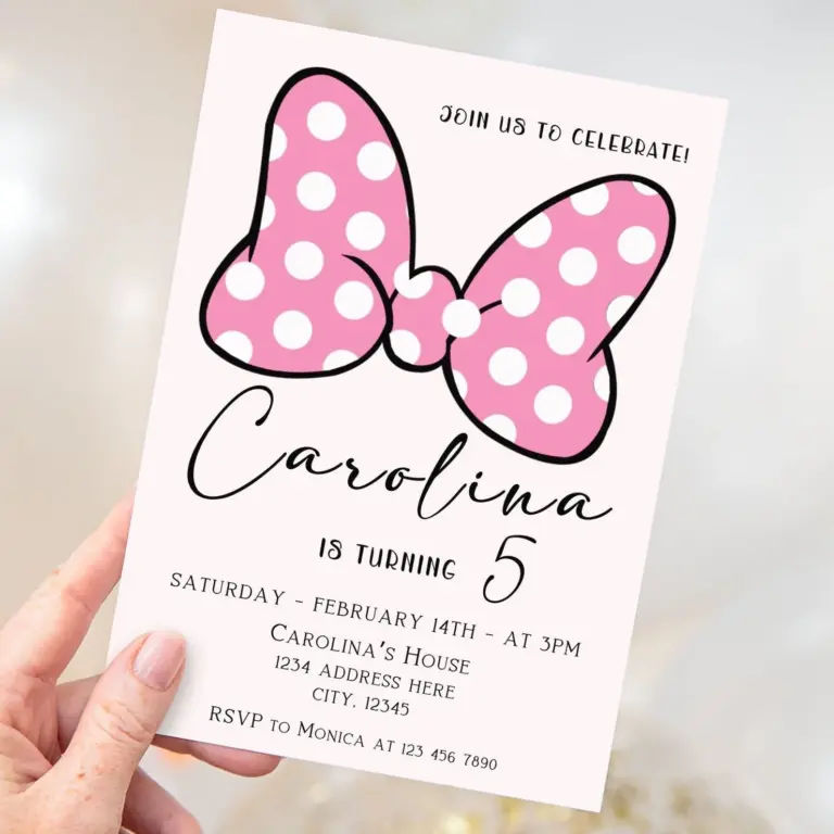 Customizable Minnie Mouse Birthday Invitation Mama Life Printables