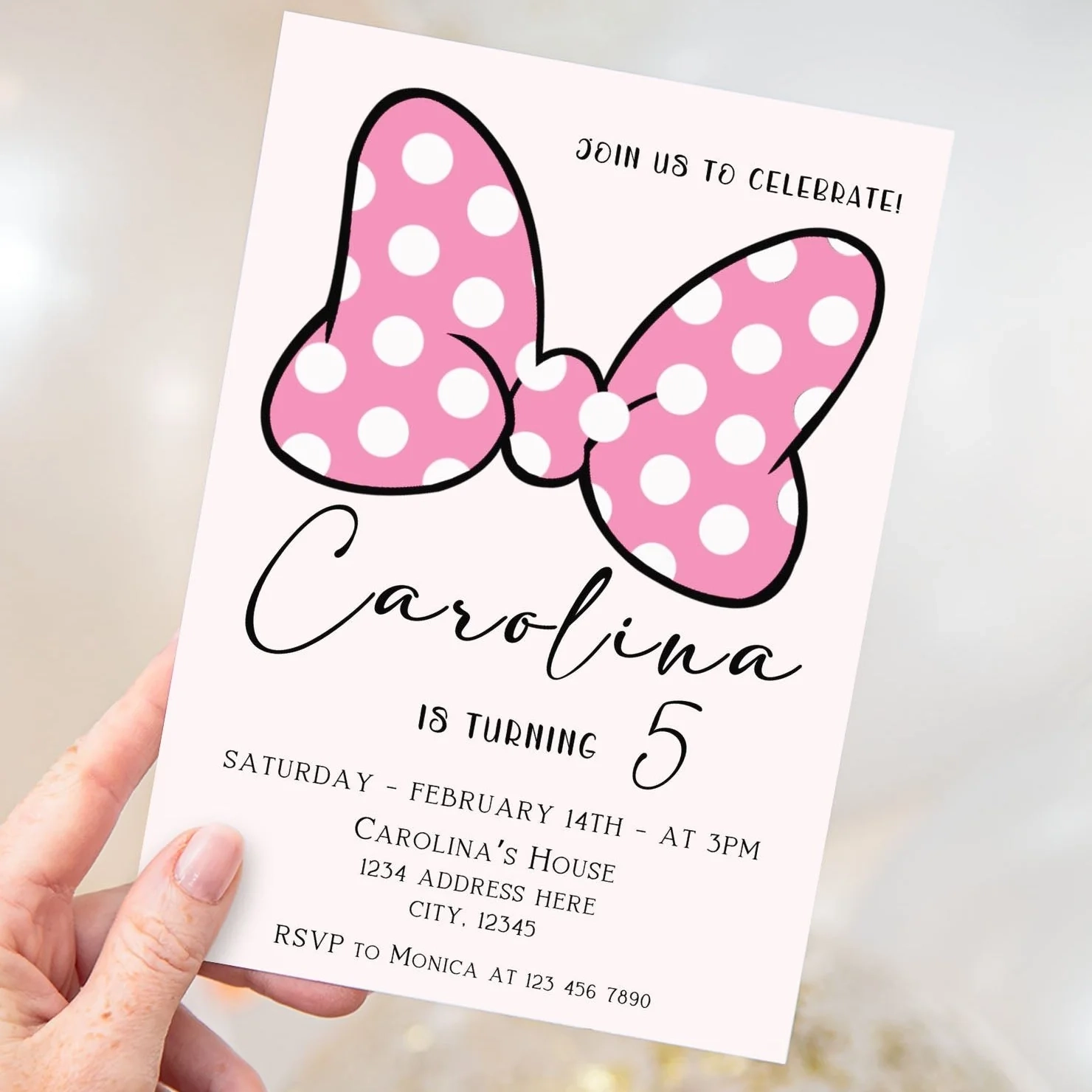 Customizable Minnie Mouse Birthday Invitation Mama Life Printables