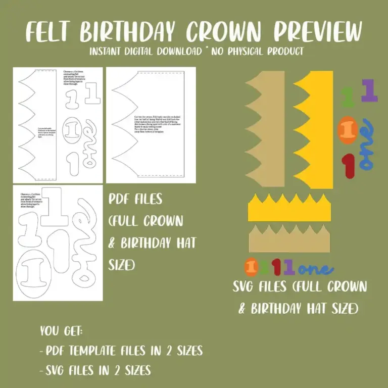DIY Felt First Birthday Crown Template Moms And Crafters
