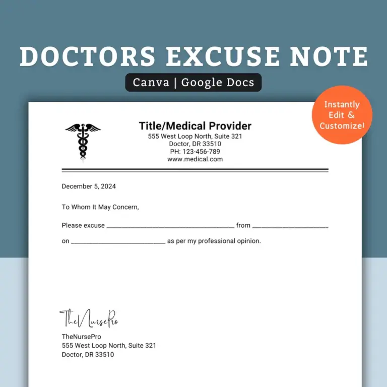 Doctor Excuse Note Template Excuse Note Template Doctor Excuse Note Doctor s Excuse Letter School Excuse Letter Dr Note Canva Etsy Singapore