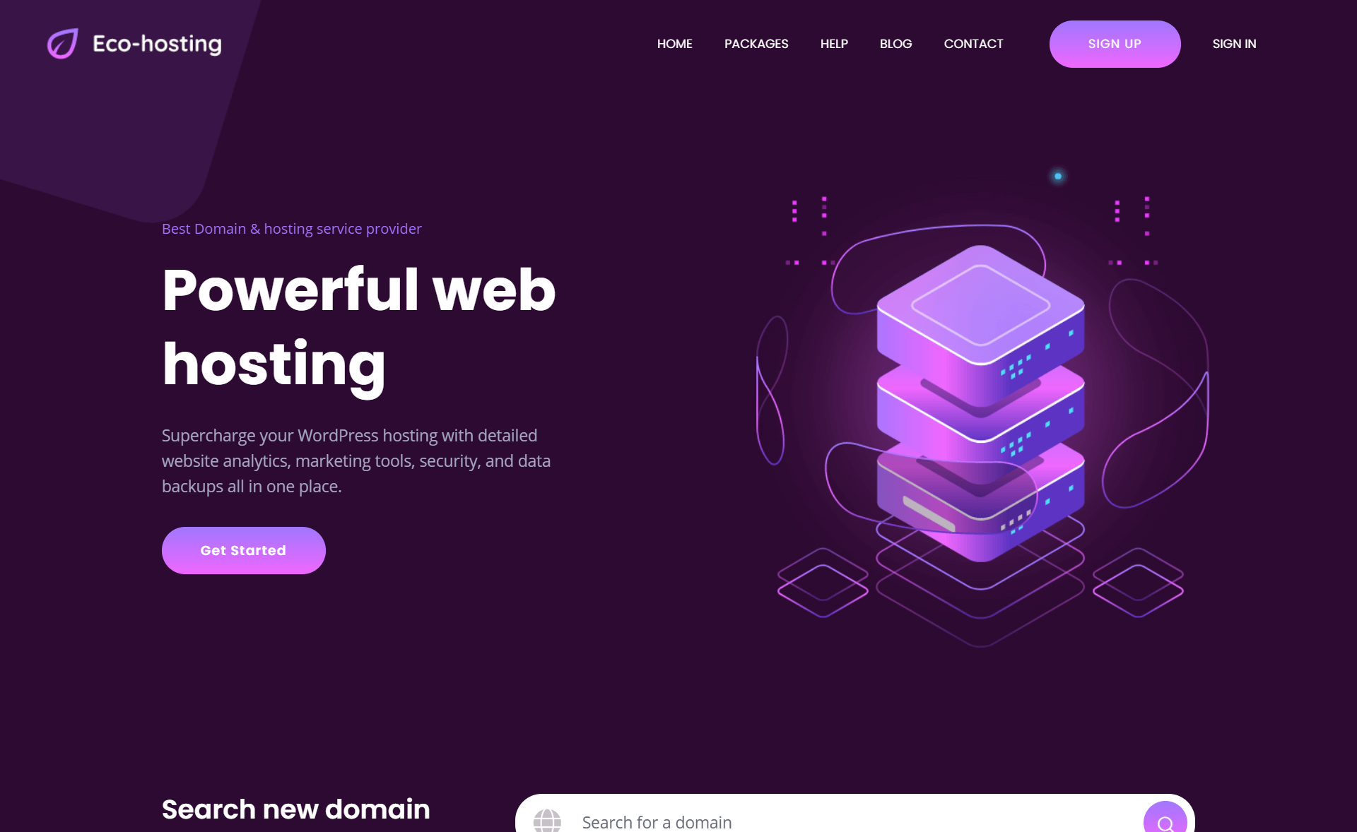 Ecohosting Free Responsive Bootstrap 4 HTML5 Hosting Website Template