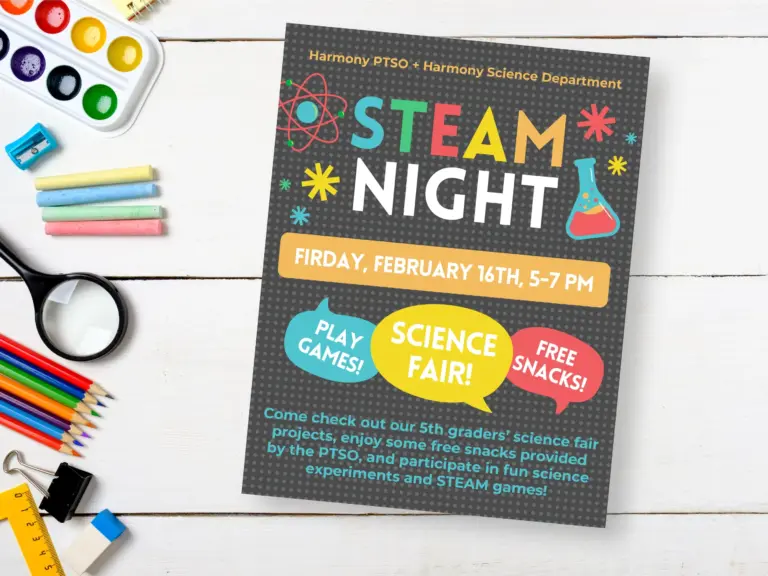 Editable STEAM Night Flyer Template School Event canva Template Etsy