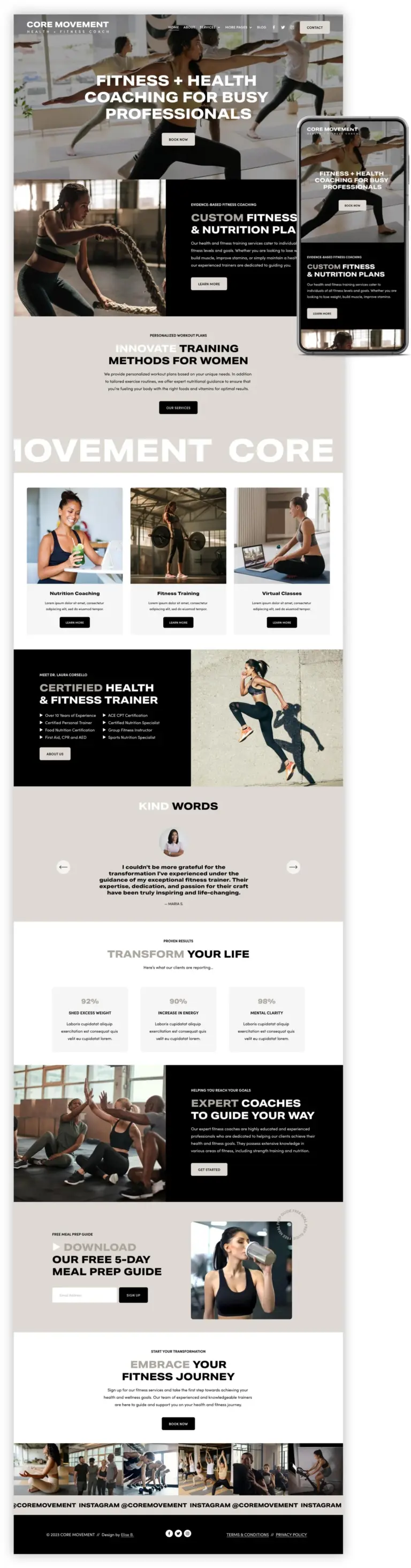 Fitness Website Template Squarespace For Coaches Websites By Elise Squarespace Web Designer SEO Expert Elise Barnes Specializes In Custom Squarespace Design For Entrepreneurs And Small Businesses Squarespace