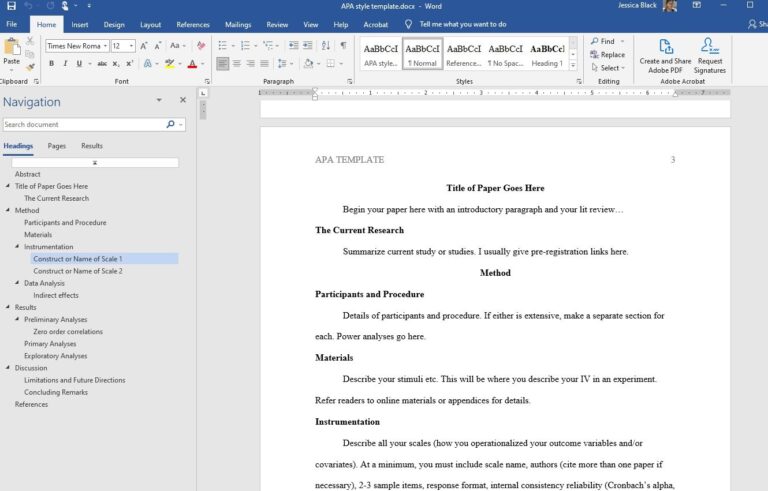 Format A Document In Word For Papers Theses Dissertations APA Style 