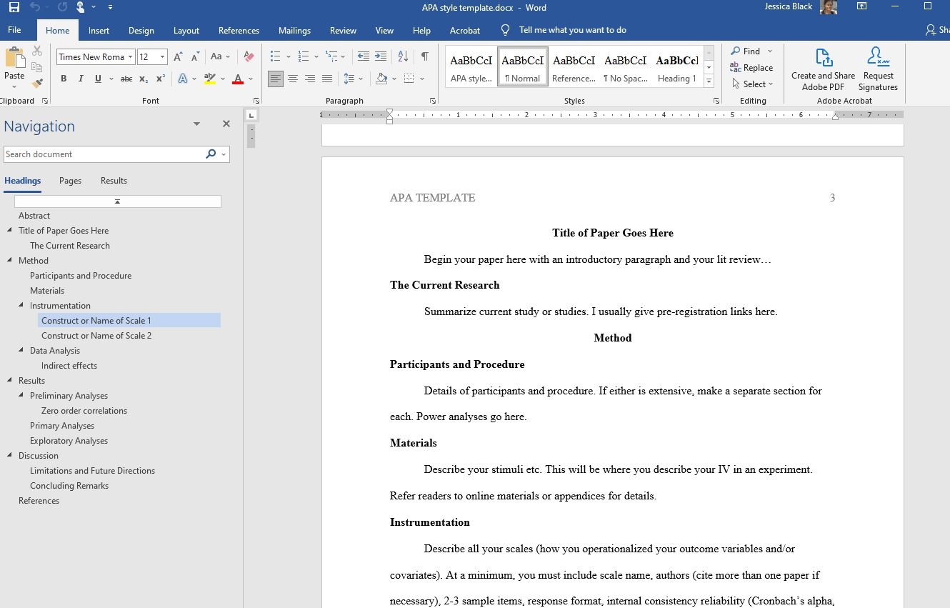Format A Document In Word For Papers Theses Dissertations APA Style