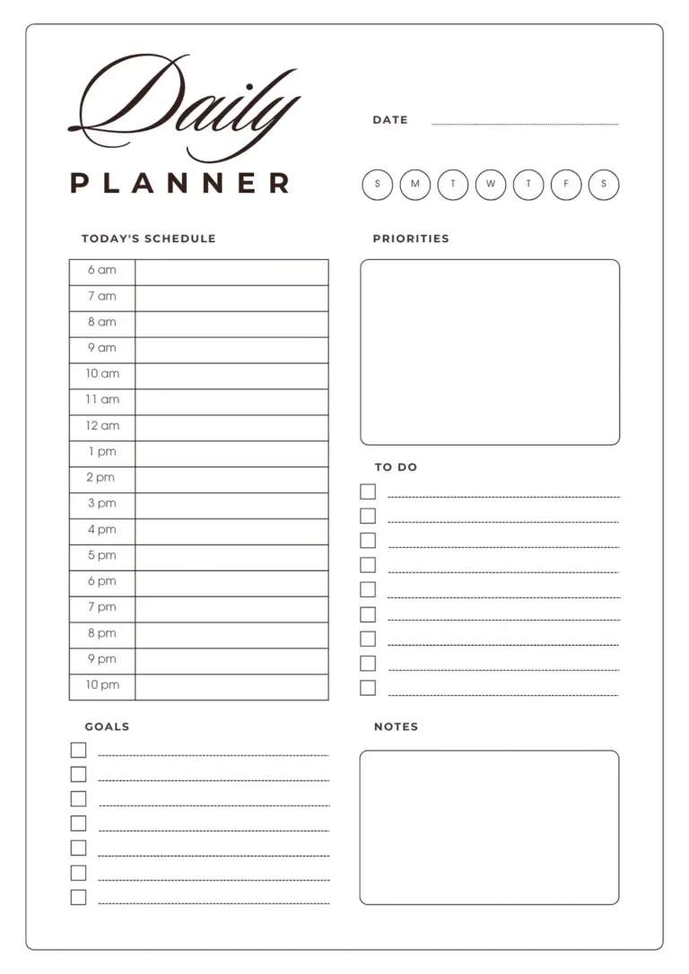Free And Customizable Daily Templates