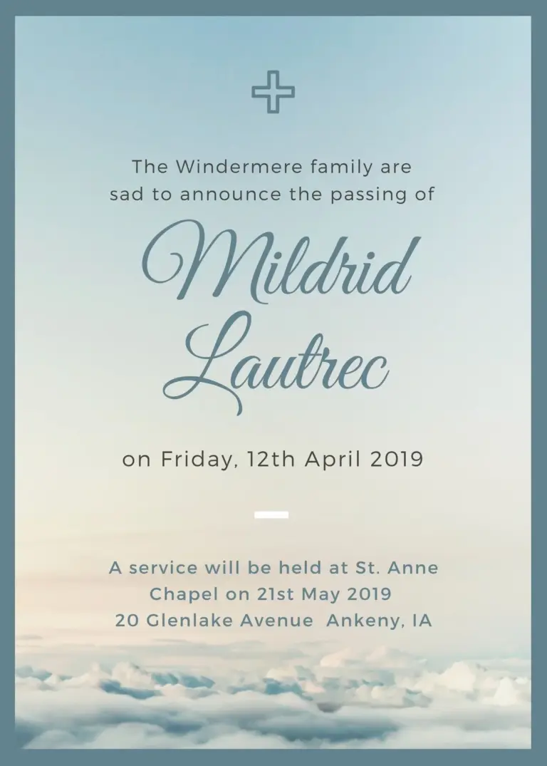 Free And Customizable Death Announcement Templates Canva