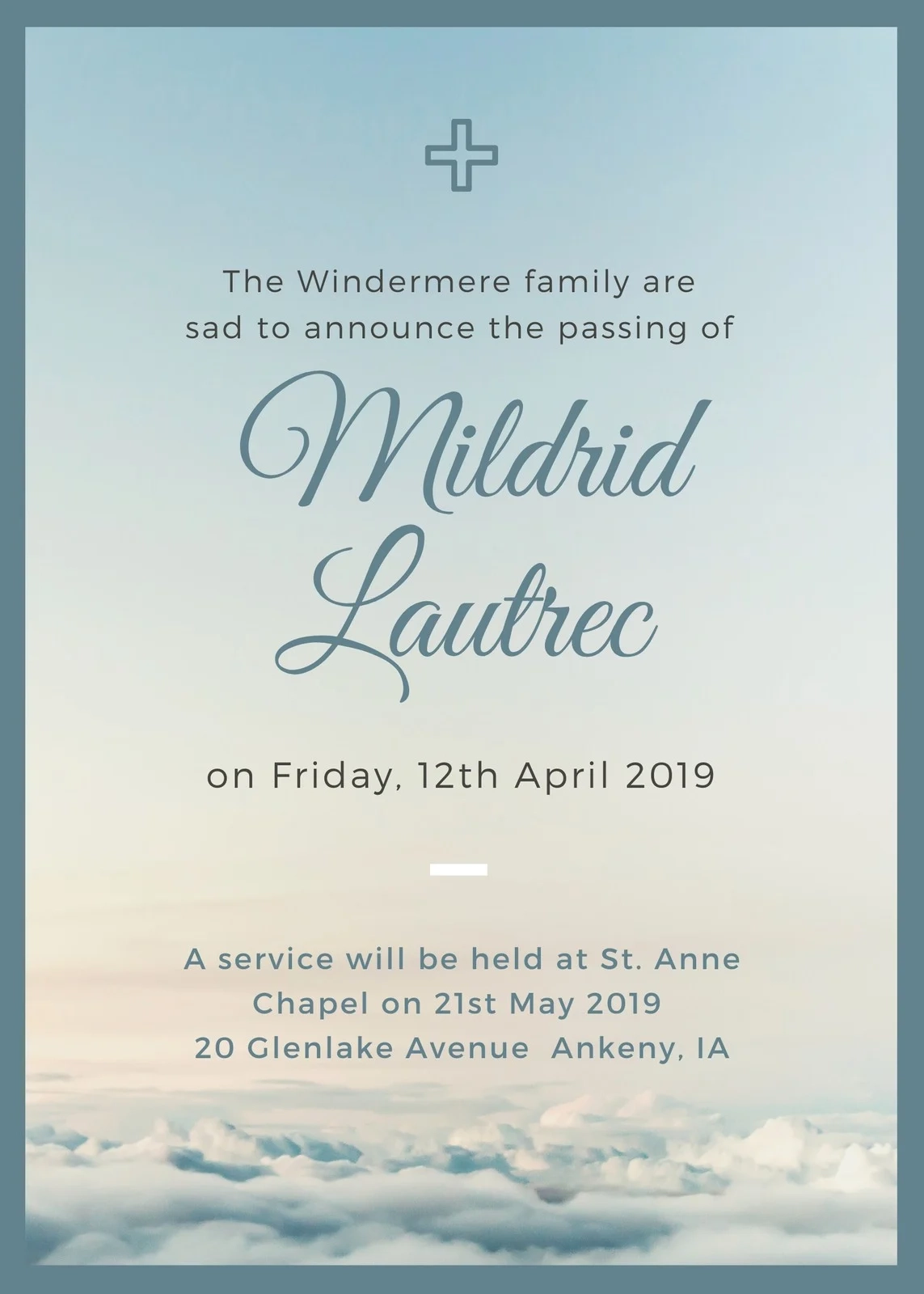 Free And Customizable Death Announcement Templates Canva