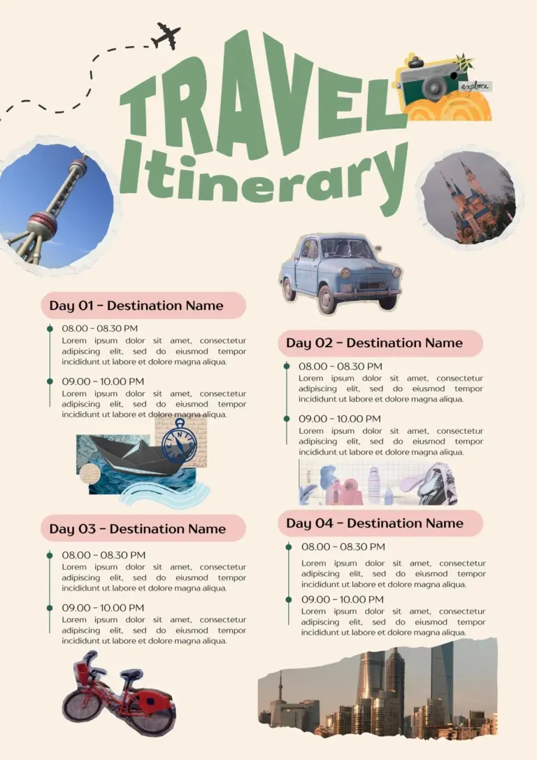Free And Customizable Itinerary Templates Canva