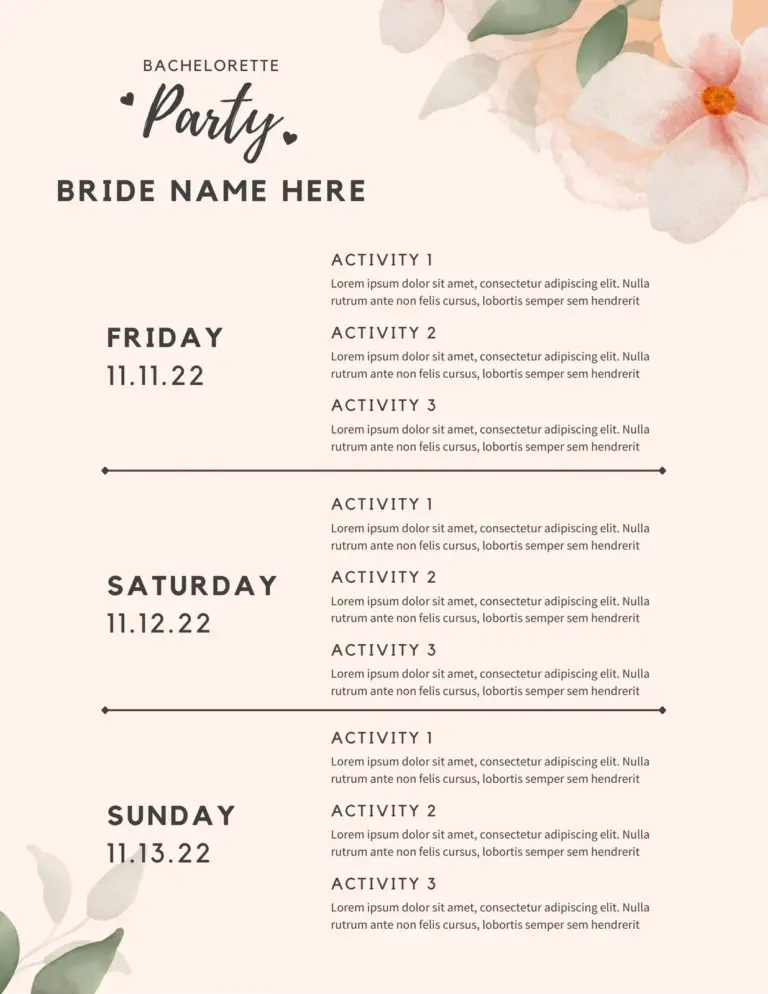 Free And Customizable Itinerary Templates Canva