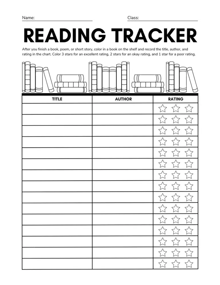 Free And Customizable Reading Templates