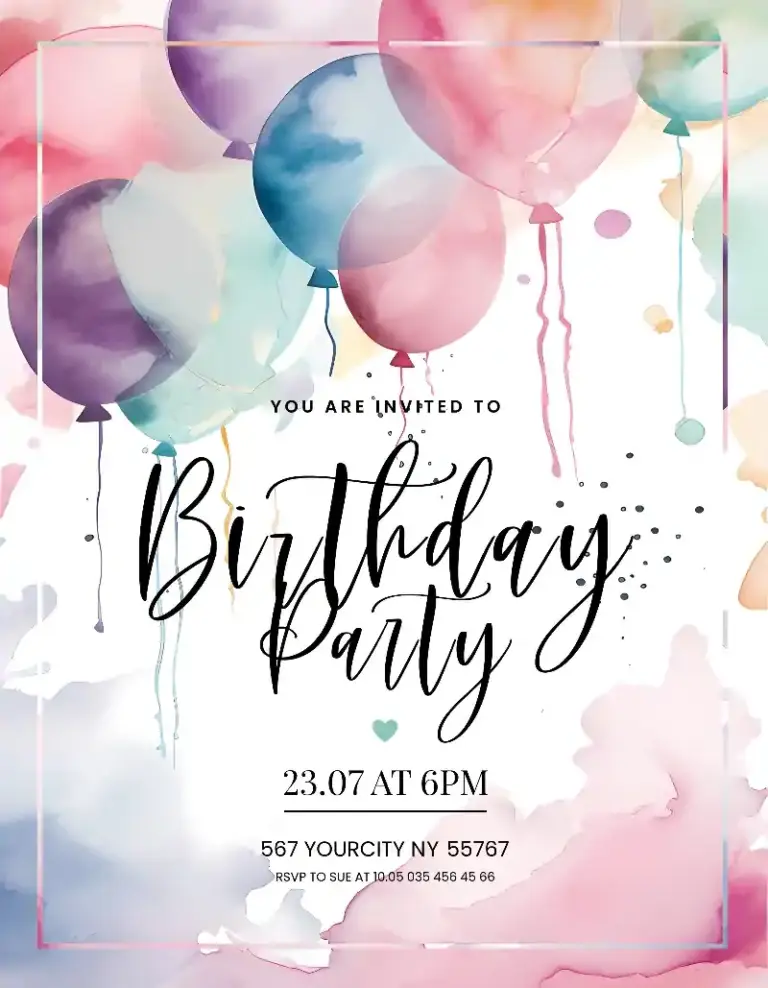 Free Birthday Party Flyer Invite Template Free PSD Flyer